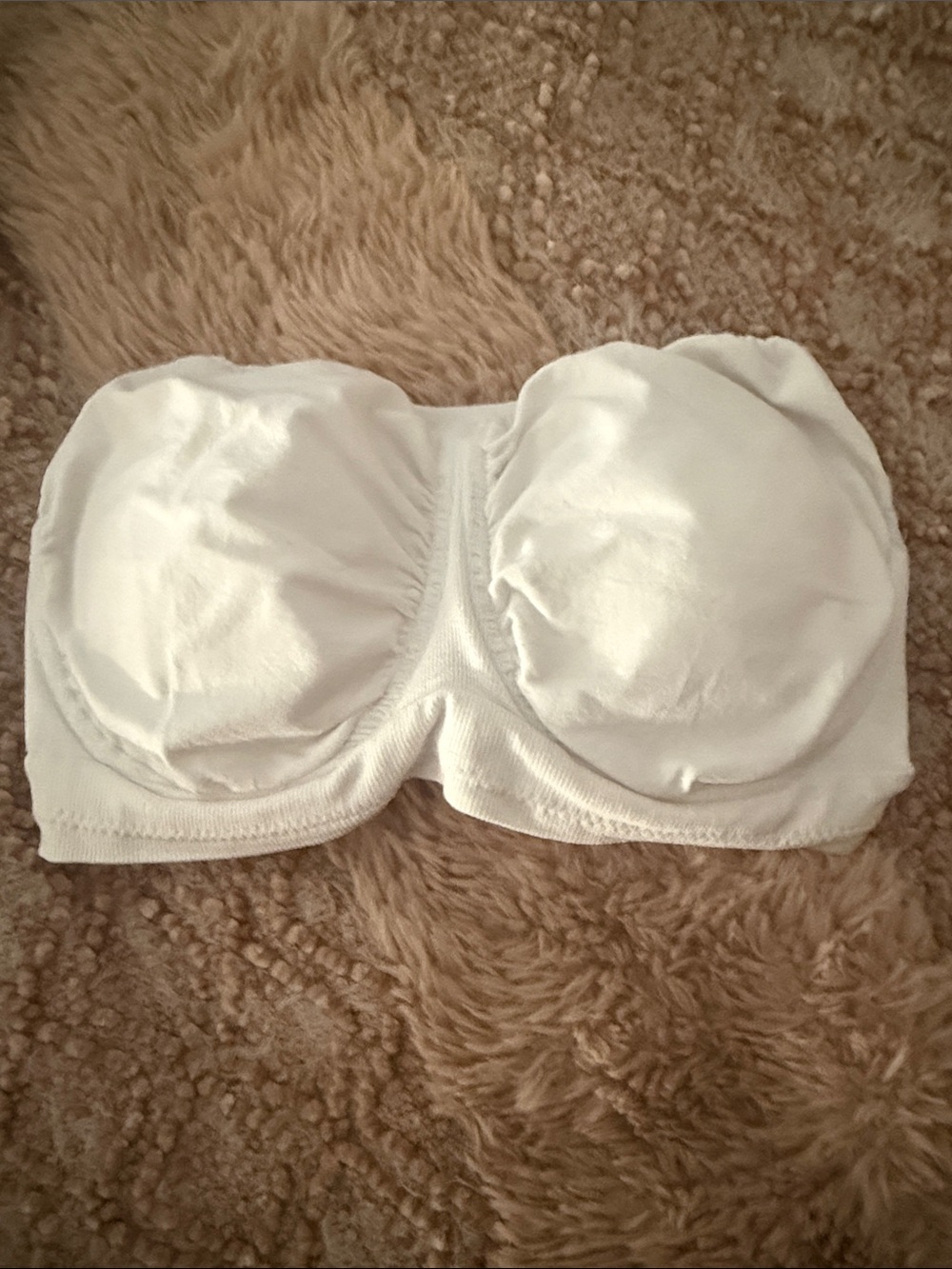 Rhonda Shear White Strapless Underwire Bandeau Bra